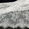 1 Yard Chantilly Embroidered Lace Fabric with Eyelash Scallop, 58" Wide French Alençon Lace for Bridal & Evening Dresses